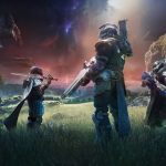 Three guardians scouting their environment cautiously
