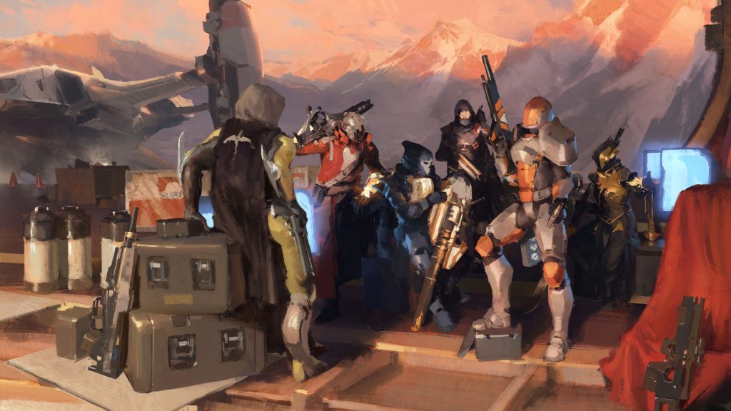 Fireteam sitting together talking