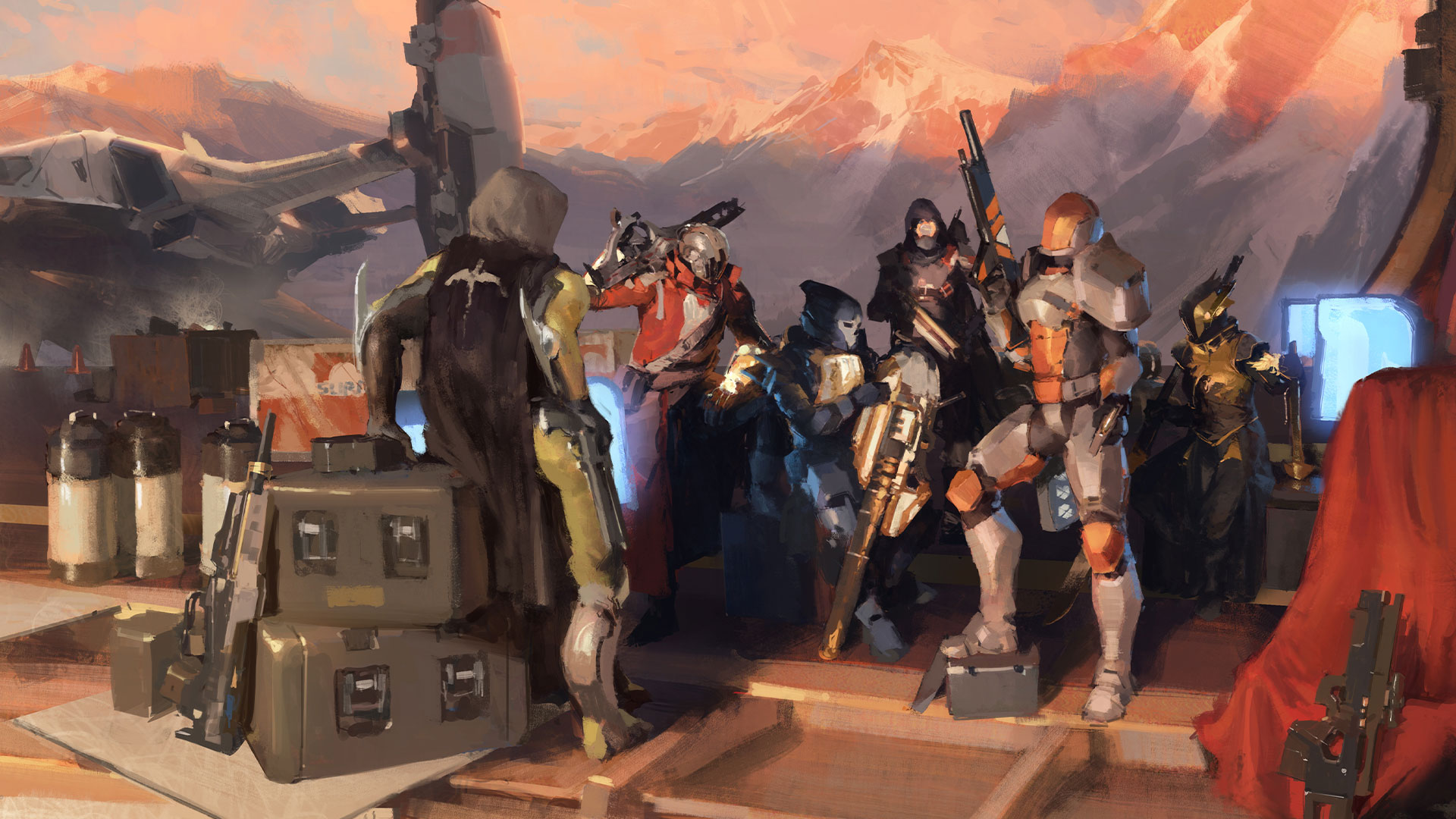 Fireteam sitting together talking