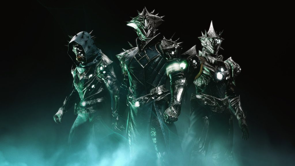 Hunter on the left. Warlock front and center. Titan on the right behind the warlock
