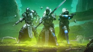 Three guardians preparing to fight